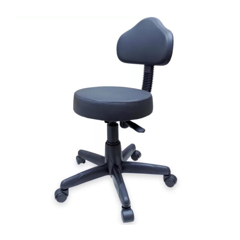 Cadeira Mocho com Encosto – Corino Preto 32983 Solução Office 2