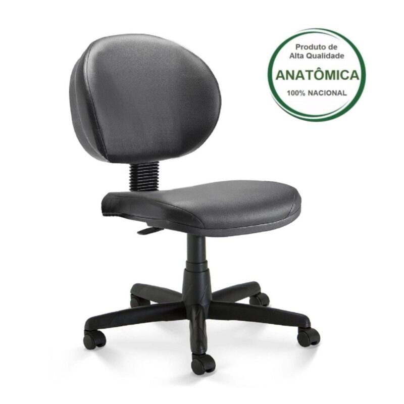 Cadeira Escritório Executiva PLUS LISA S/ BRAÇOS – COR PRETO 32976 Solução Office 2