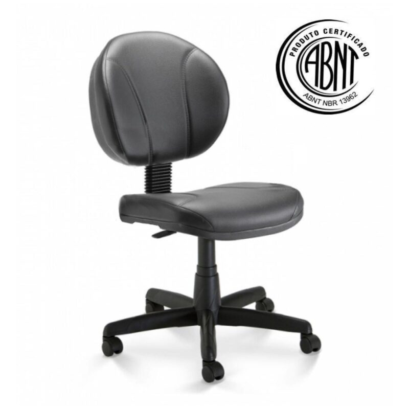 Cadeira Executiva PLUS COSTURADA s/ Braços – CORINO – COR PRETO 32979 Solução Office 2