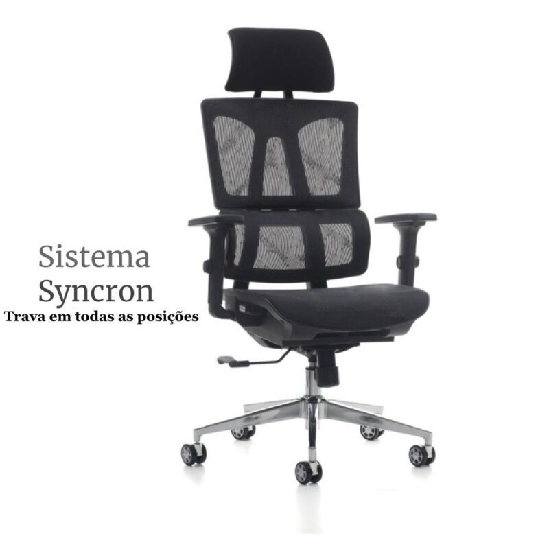 Cadeira Presidente Tela MK – 4011 – COR PRETO 30038 Solução Office 2