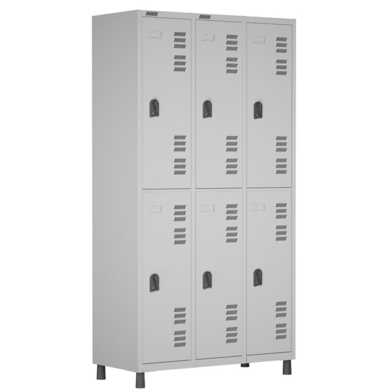 Roupeiro LOCKER de Aço c/ 06 PORTAS GRANDES – 1,90×0,96×0,40m – CZ/CZ – W3 – 11014 Solução Office 2