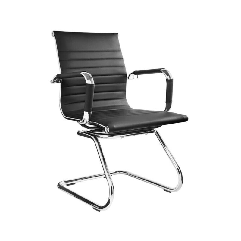 Cadeira Interlocutor Esteirinha CHARLES EAMES OR-3301 – Cor Preta 30401 Solução Office 2