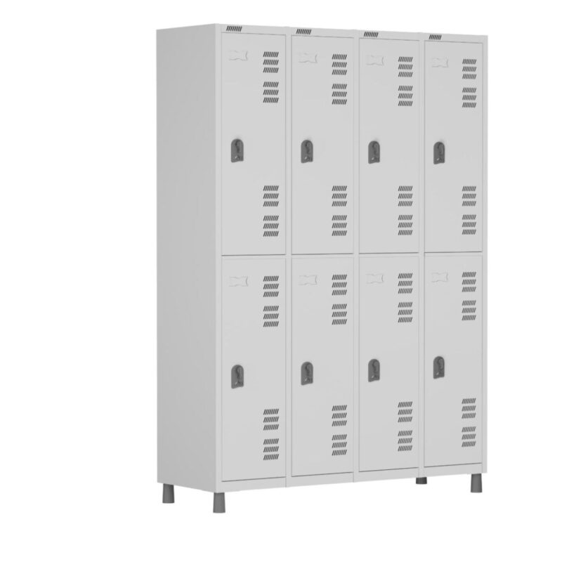 Roupeiro LOCKER de Aço c/ 08 PORTAS GRANDES – 1,90×1,28×0,40m – CZ/CZ – W3 – 11015 Solução Office 2