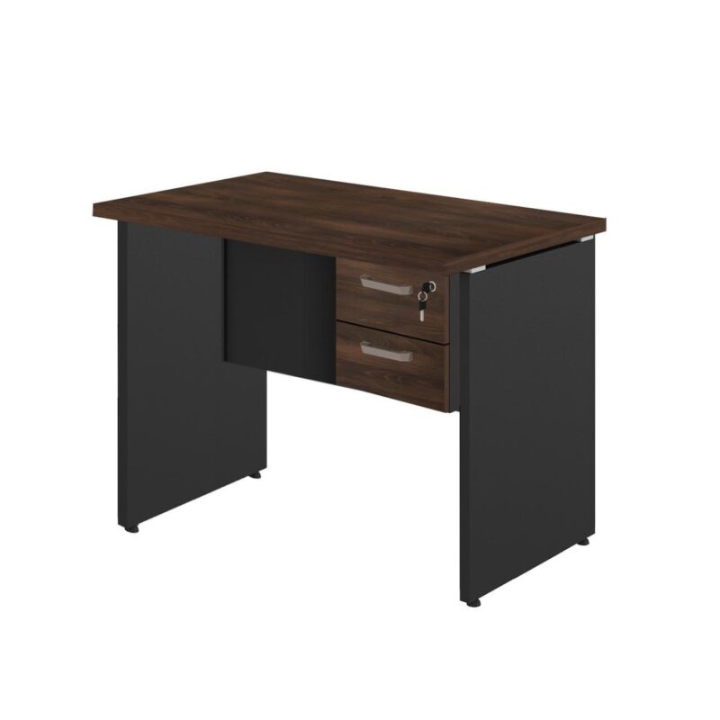 Mesa Escritório 1,20×0,60m – C/ 02 Gavetas MARSALA / PRETO – 23471 Solução Office 2