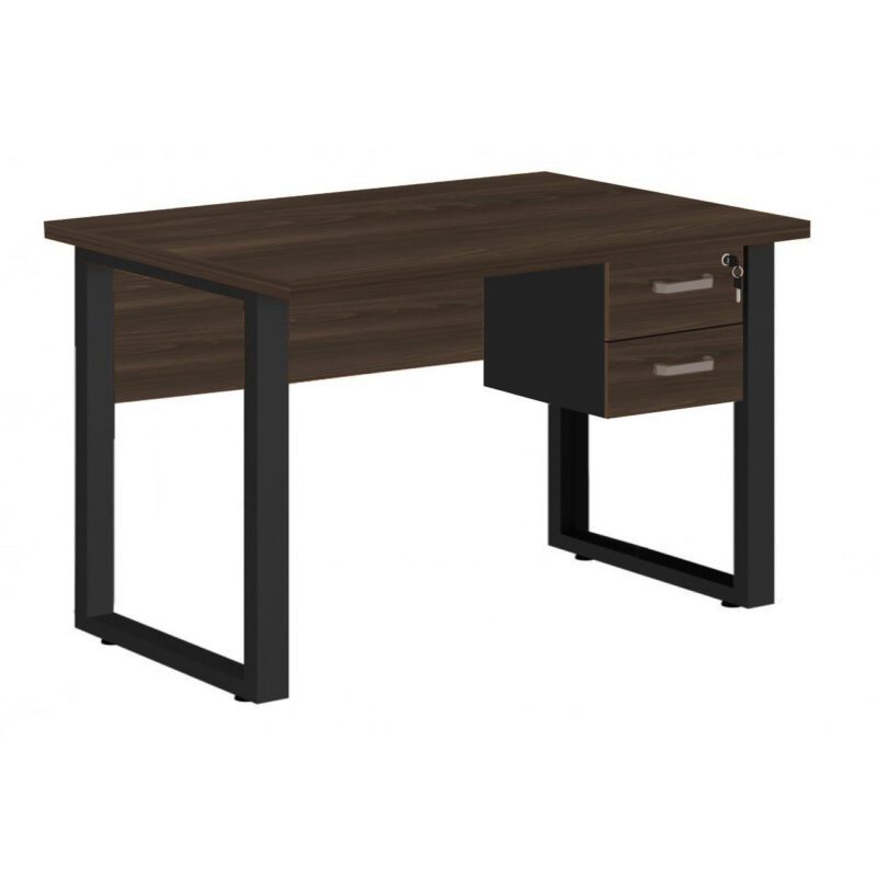 Mesa Escritório PÉ QUADRO – 1,20×0,60m – C/ Gavetas – MARSALA/PRETO – 25471 Solução Office 2