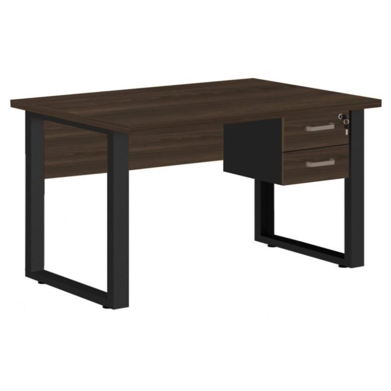 Mesa Escritório PÉ QUADRO 1,70×0,70m – C/ Gavetas – MARSALA/PRETO – 25475 Solução Office 2