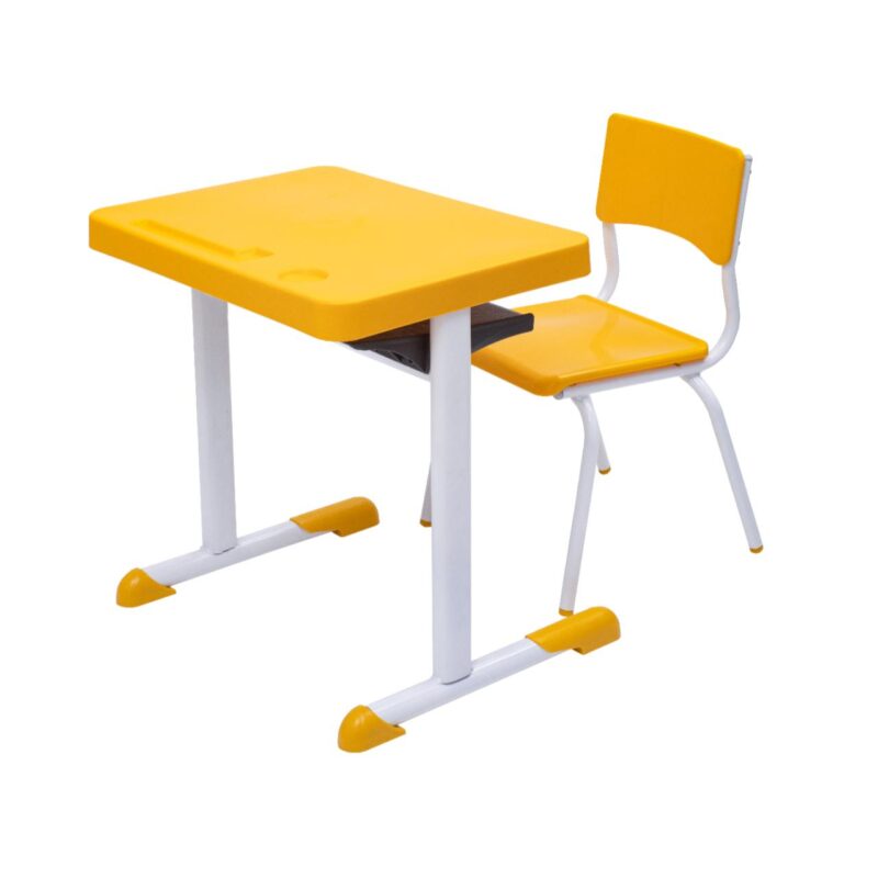 Kit Escolar Individual – (Mesa e Cadeira) – INFANTIL 03 a 06 Anos COR AMARELO – 41087 Solução Office 2