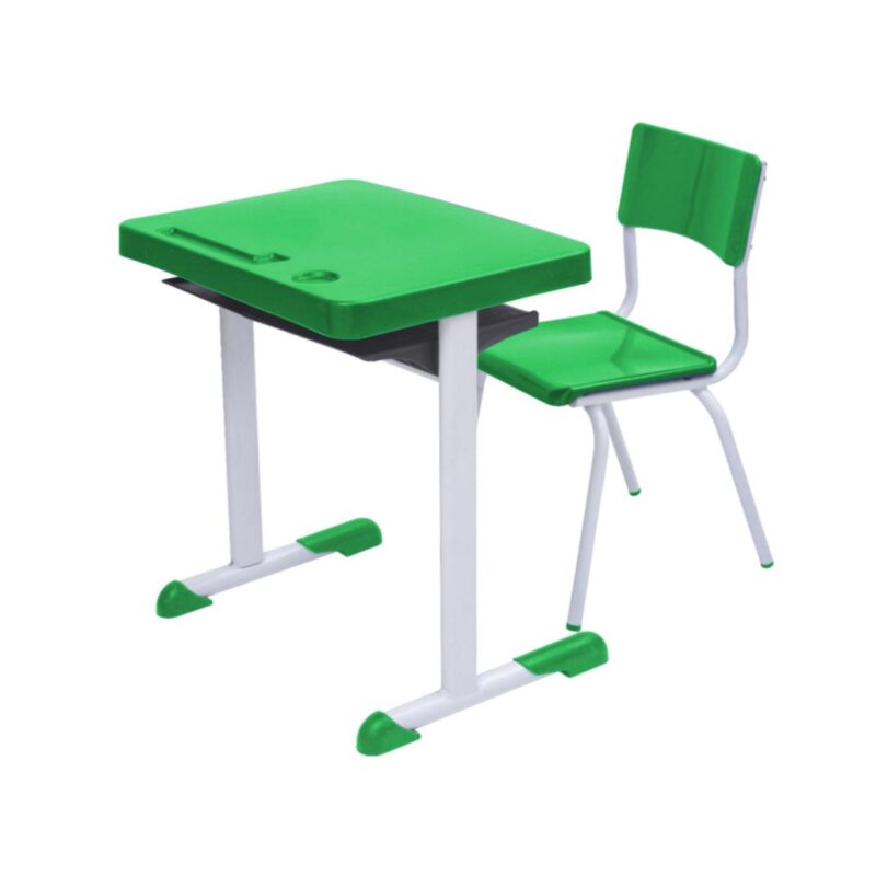 Kit Escolar Individual VERDE Mesa e Cadeira INFANTIL 03 a 06 Anos COR VERDE – 41088 Solução Office 2