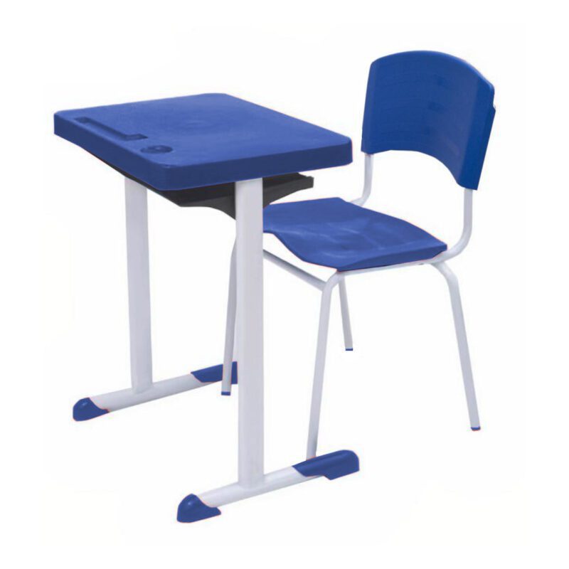 Kit Escolar Individual AZUL – (Mesa e Cadeira) – ADULTO – – COR AZUL – 40081 Solução Office 2