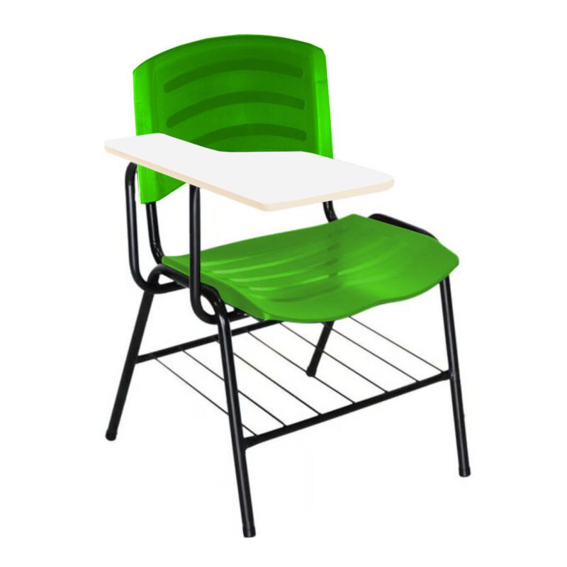 Cadeira Universitária Plástica com Prancheta MDF – COR VERDE 34018 Solução Office 2