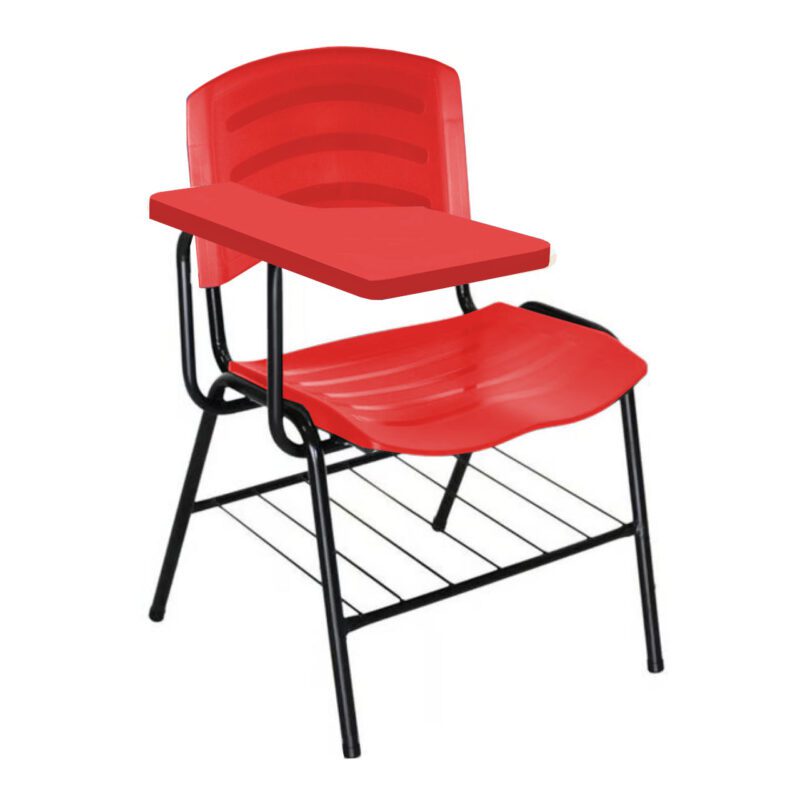 Cadeira Universitária Plástica com Prancheta PLÁSTICA – COR VERMELHO 34022 Solução Office 2