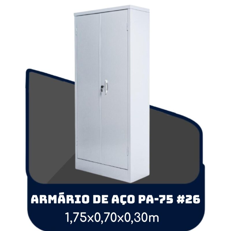 Armário de Aço PA 75 #26 – 1,75×0,70×0,30m – SA – 13119 Solução Office 2