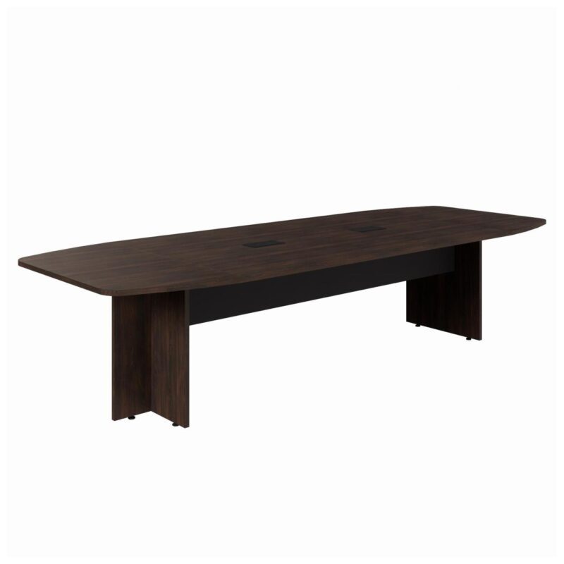 Mesa de Reunião Diretoria ABAULADA – 2,80×1,20m MARSALA/PRETO – 21016 Solução Office 2