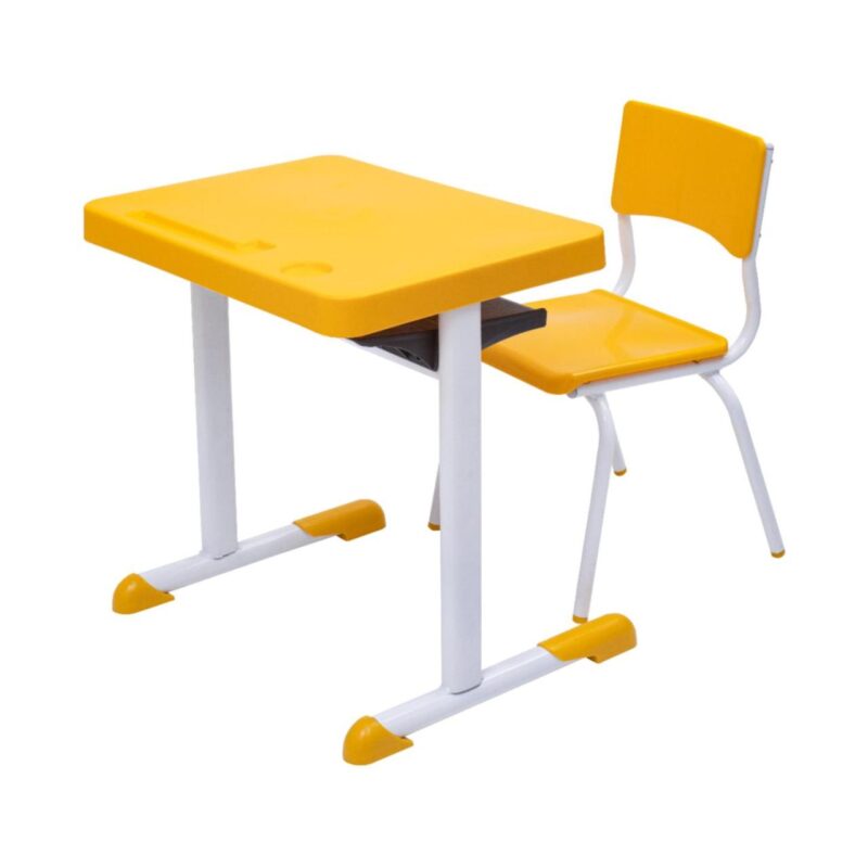 Kit Escolar Individual – (Mesa e Cadeira) – JUVENIL 06 a 09 Anos COR AMARELO – 41083 Solução Office 2