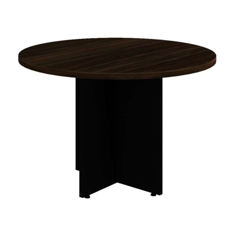 Mesa de Reunião Redonda -1,10×1,10×0,73m – MARSALA / PRETO – 51011 Solução Office 2