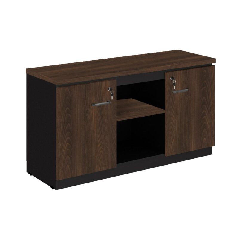 Armário Baixo Credenza – 1,35×0,72X0,45m MARSALA / PRETO – 51010 Solução Office 2