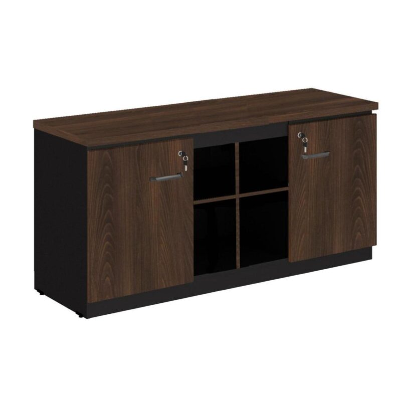 Armário Baixo GOLD Credenza – 1,60×0,72×0,45m MARSALA/PRETO – 23501 Solução Office 2