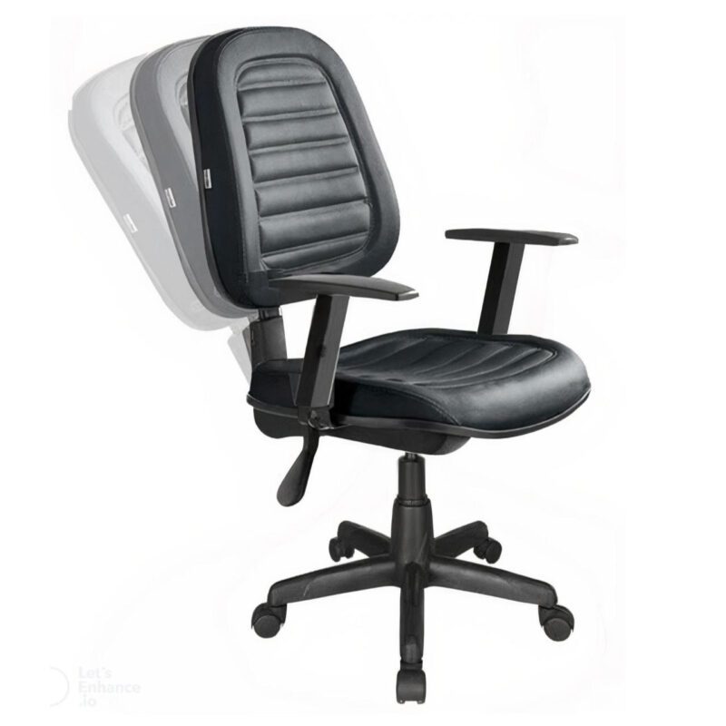 Cadeira Diretorzinha Back System Costurado C/ Braços Reguláveis – Cor Preto 32996 Solução Office 2